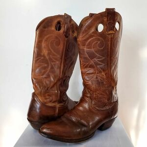 Vintage 80s Leather Western Cowboy Boots